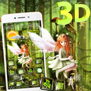 3D Fairy Forest Glass Tech Theme APK