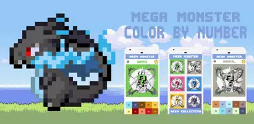 Mega Monster - Mega Pixelmons Color By Number