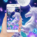Fancy Violet Glitter Unicorn Theme APK