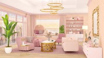 ピンクの家のデザイン：プリンセスガーリールーム ポスター