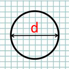 Circumference of a circle أيقونة