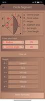 Cirkelsegment calculator screenshot 2