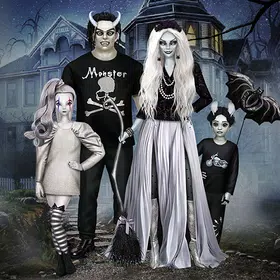 怪物: 家庭穿衣服和万圣节衣服游戏