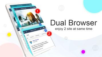 Fast Dual Browser: Navigateur d'écran divisé Affiche