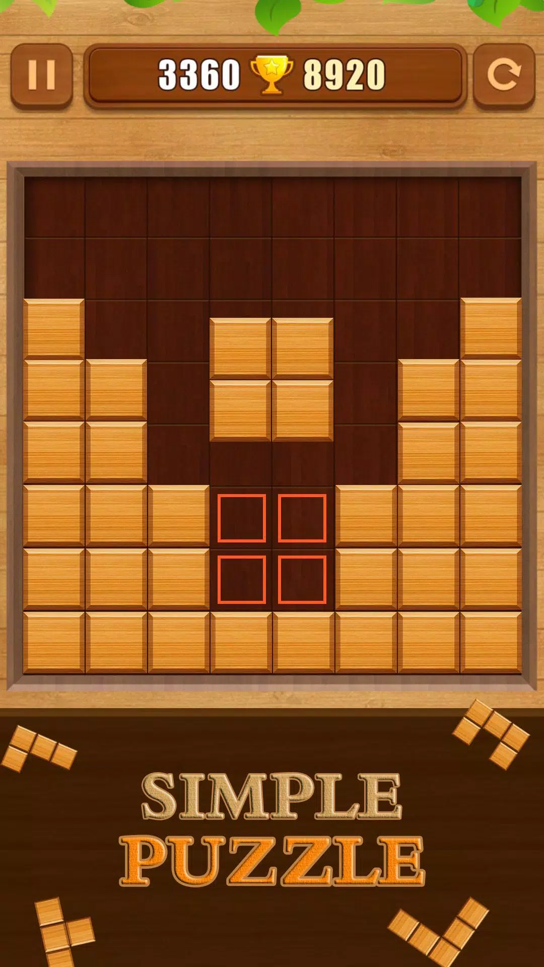 Wood Brick Puzzle Game - Wood Block Puzzle Free Game - Classic