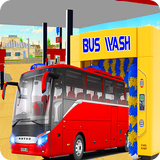 Conduite moderne d'autobus de lavage de voiture icône