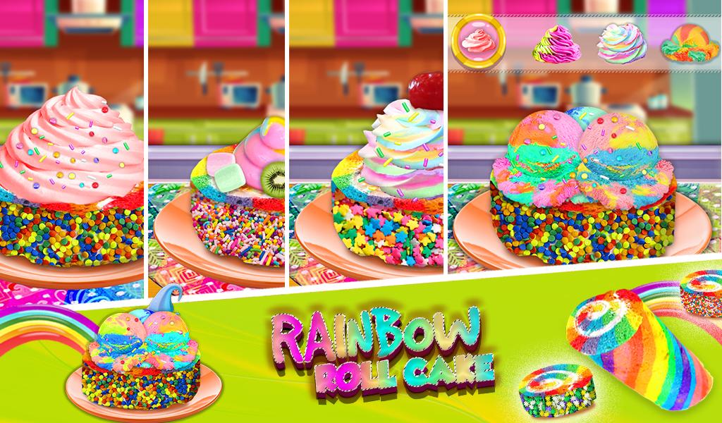Android 用の レインボースイスロールケーキメーカー 新しい料理ゲーム Apk をダウンロード