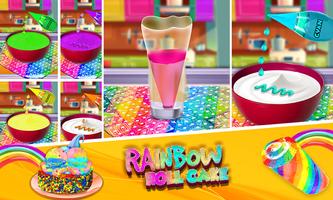 レインボースイスロールケーキメーカー！新しい料理ゲーム スクリーンショット 1