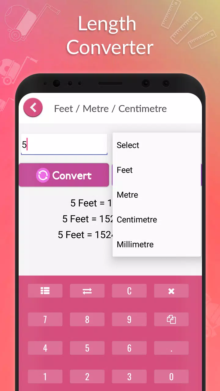 Feet, Metre, Centimetre, Milimetre Converter APK pour Android Télécharger