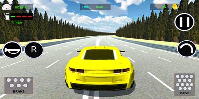 Course de voiture sport en 3D Affiche