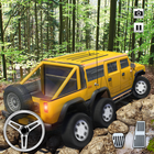 6x6 진흙 - 러너 자동차 견인 트럭 : 오프로드 스핀 타이어 Extreme Truck 아이콘