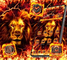 Thème du lion de feu Affiche
