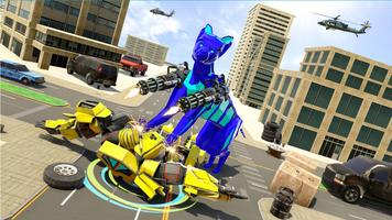 Cat Robot Transform Game: Formula Car Robot Games постер