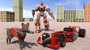 Cat Robot Transform Game: Formula Car Robot Games capture d'écran 3