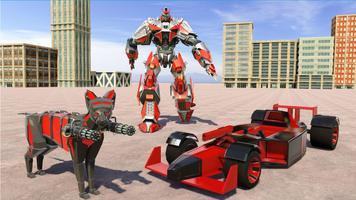 Cat Robot Transform Game: Formula Car Robot Games скриншот 3