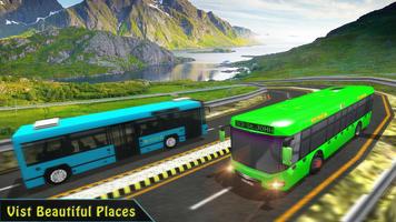 course de bus jeux de colline Affiche