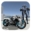 Policía moto robot de lucha: robots de guerra