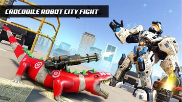 Real Robot Crocodile Game: robot transforming Plakat