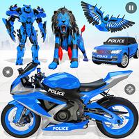 Police Eagle Robot Car Game 3d Affiche