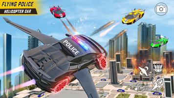 飞行警察直升机模拟器汽车改造机器人游戏 海报