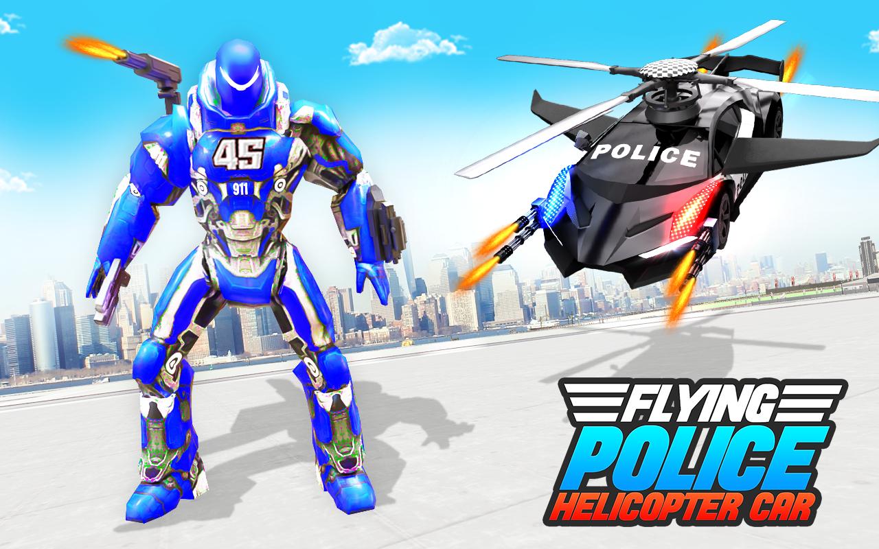 Fliegender Polizei Hubschrauber Auto Roboter Spiel Fur Android Apk Herunterladen