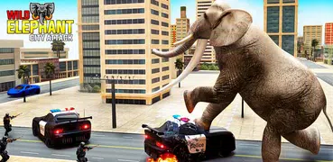 大象動物 城市橫衝直撞