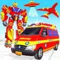 Flying ambulance air jet transform robot games