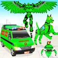 Flying ambulance air jet transform robot games