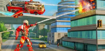 英雄机器人变形金刚 - 飛行消防員卡車