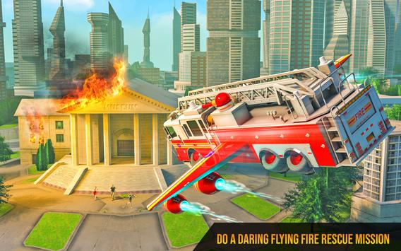 Flying Firefighter Truck Transform Robot Games screenshot 4