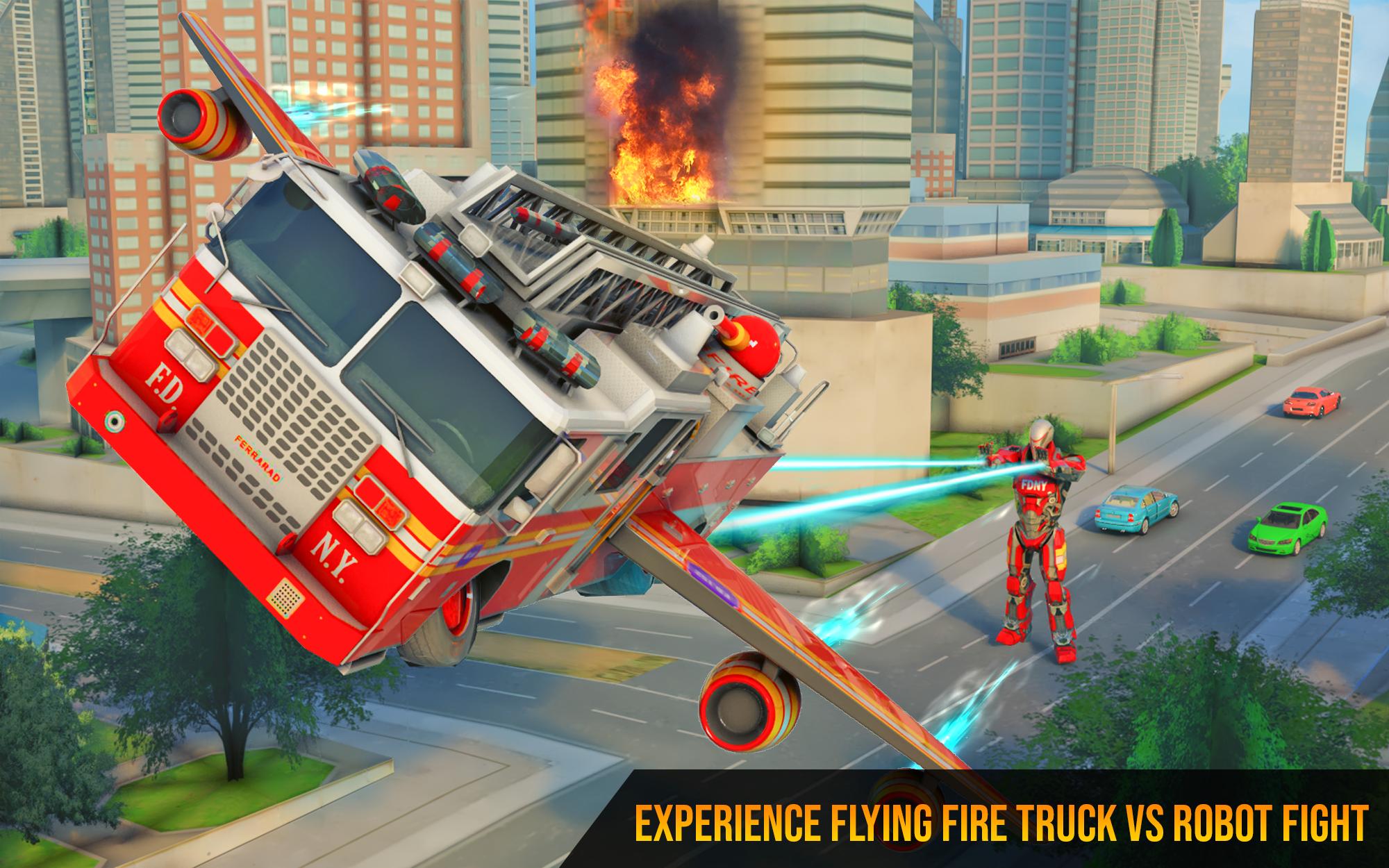 Flying Firefighter Truck Transform Robot Games For Android Apk Download - roblox fdny