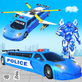 Flying Limo Police Helicopter Car Robot Games