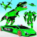 Police Limo Dino Robot Helicopter Car Robot Games