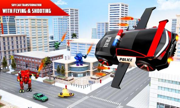 Flying Police SUV Robot Car Driving: Robot Games screenshot 3