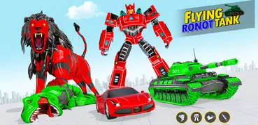 Army Tank Lion Robot Car Games