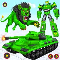 Army Tank Lion Robot ポスター