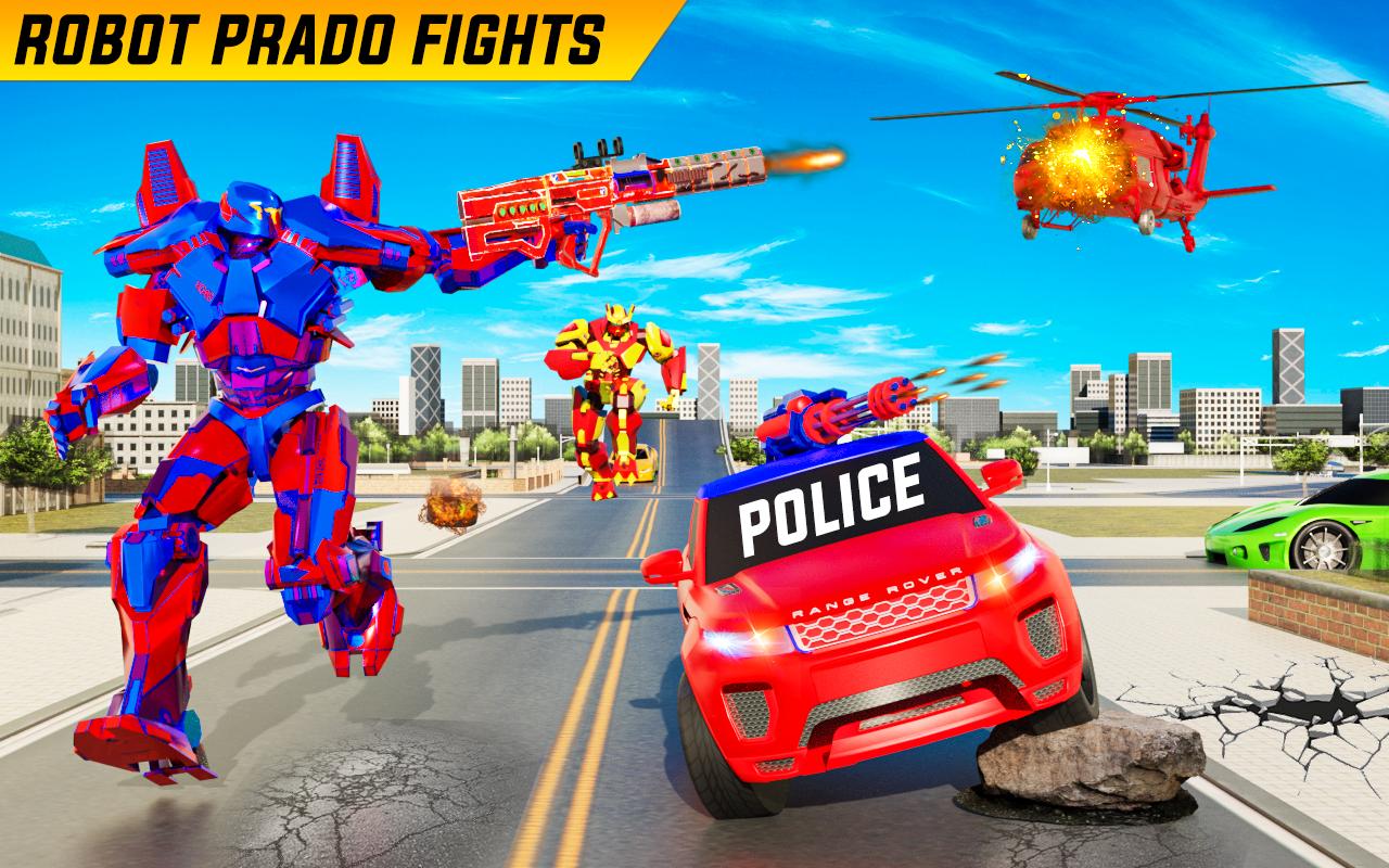 Android 用の フライングプラド ヘリコプター車 ロボットゲームを作る Apk をダウンロード