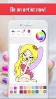 Princesa para colorear Poster
