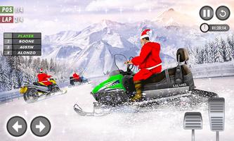 vélo de neige santa vtt Affiche