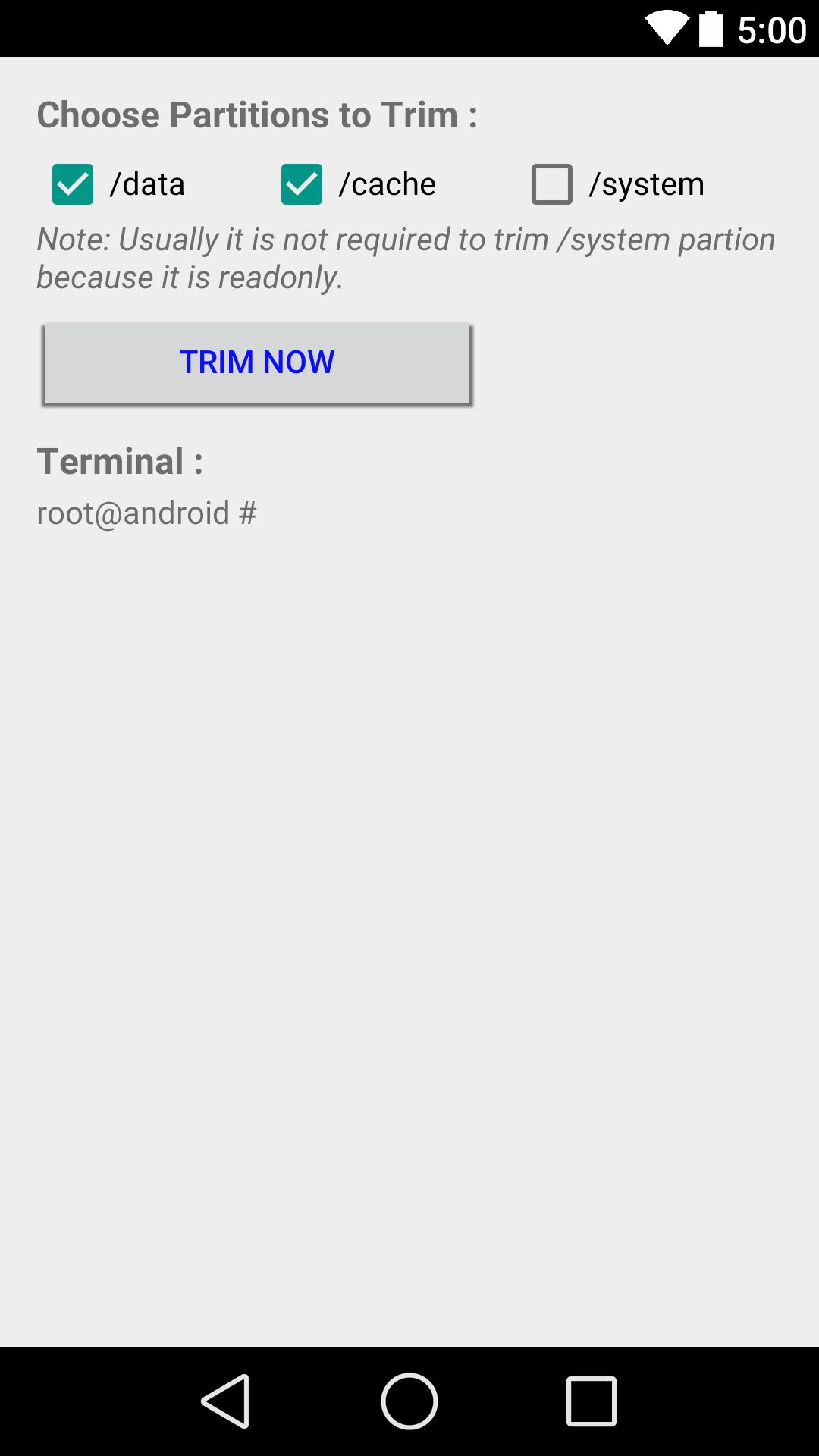 Trimmer (fstrim) for Android - APK Download