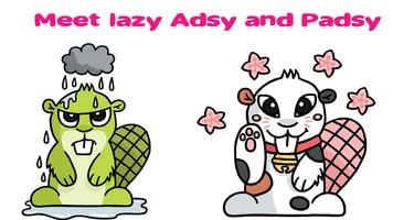 Wasticker Love Adsy and Padsy Affiche