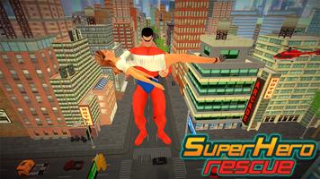 Grand Superhero Flying Robot : City Rescue Mission Affiche