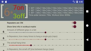 1 Schermata Grips & Grades hangboard app