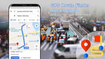 GPS Route Finder : Directions and Maps Navigation پوسٹر