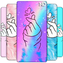 Finger Heart Wallpaper: Fond d'écran Girly-Glitter APK
