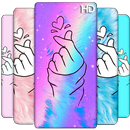 Finger Heart Wallpaper: Girly, Glitter Backgrounds APK