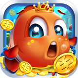 Lively fun fishing icon
