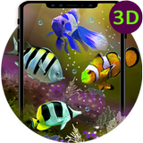 بركة ماء السمك خلفية حية: حديقة الأسماك 3D أيقونة