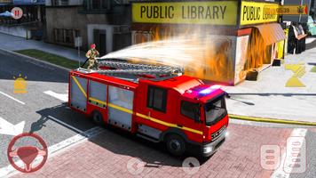 消防車のゲームレスキューゲーム ポスター