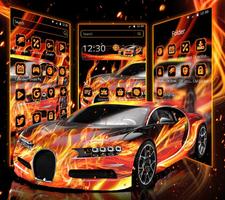 Luxury Burning Fire Car Theme captura de pantalla 3